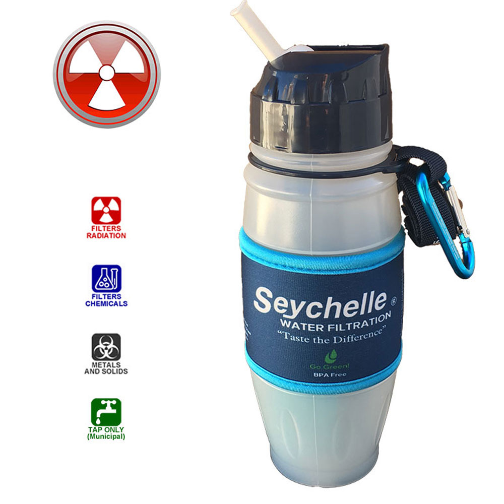 RADIOLOGICAL Water Bottle filters Radiation and Contaminants by